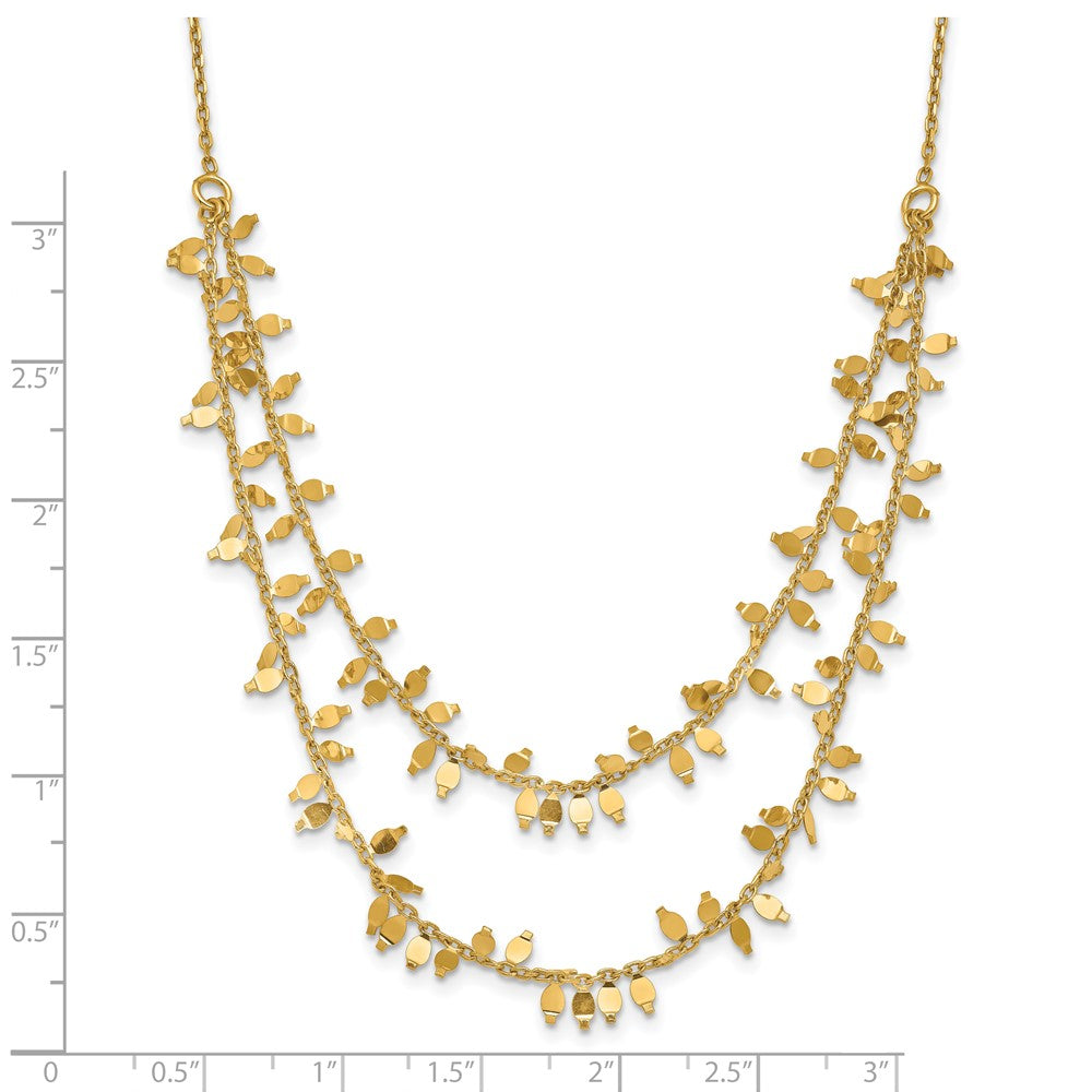 Sterling Silver Gold-plated Multi-layer with 2 in ext Necklace
