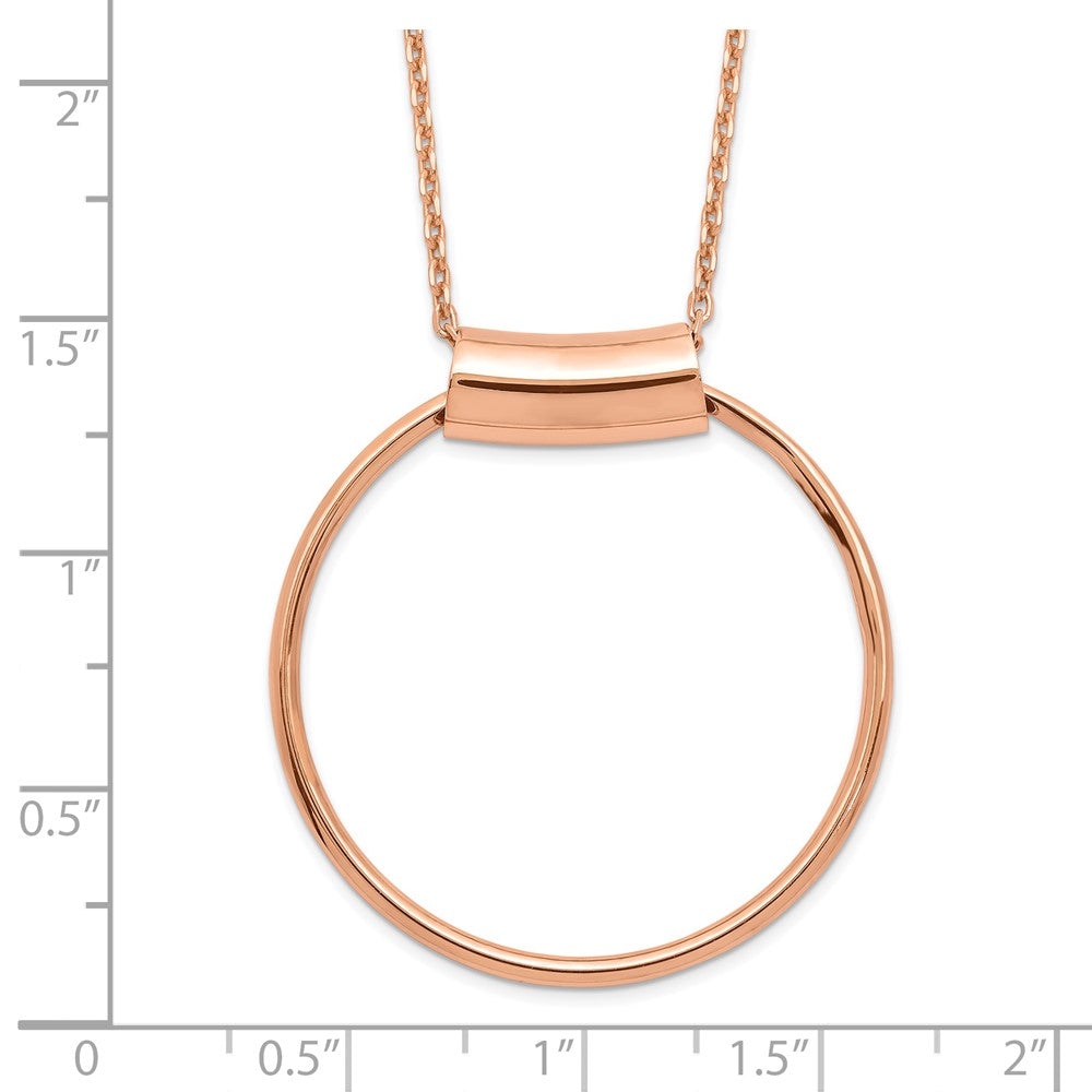 Sterling Silver RH-plat Rose-tone Polish with 1in ext Necklace