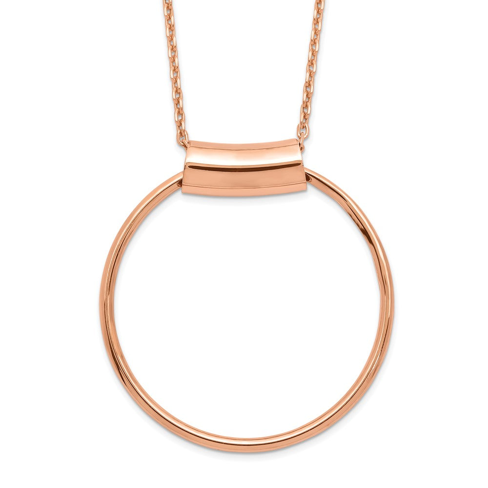 Sterling Silver RH-plat Rose-tone Polish with 1in ext Necklace
