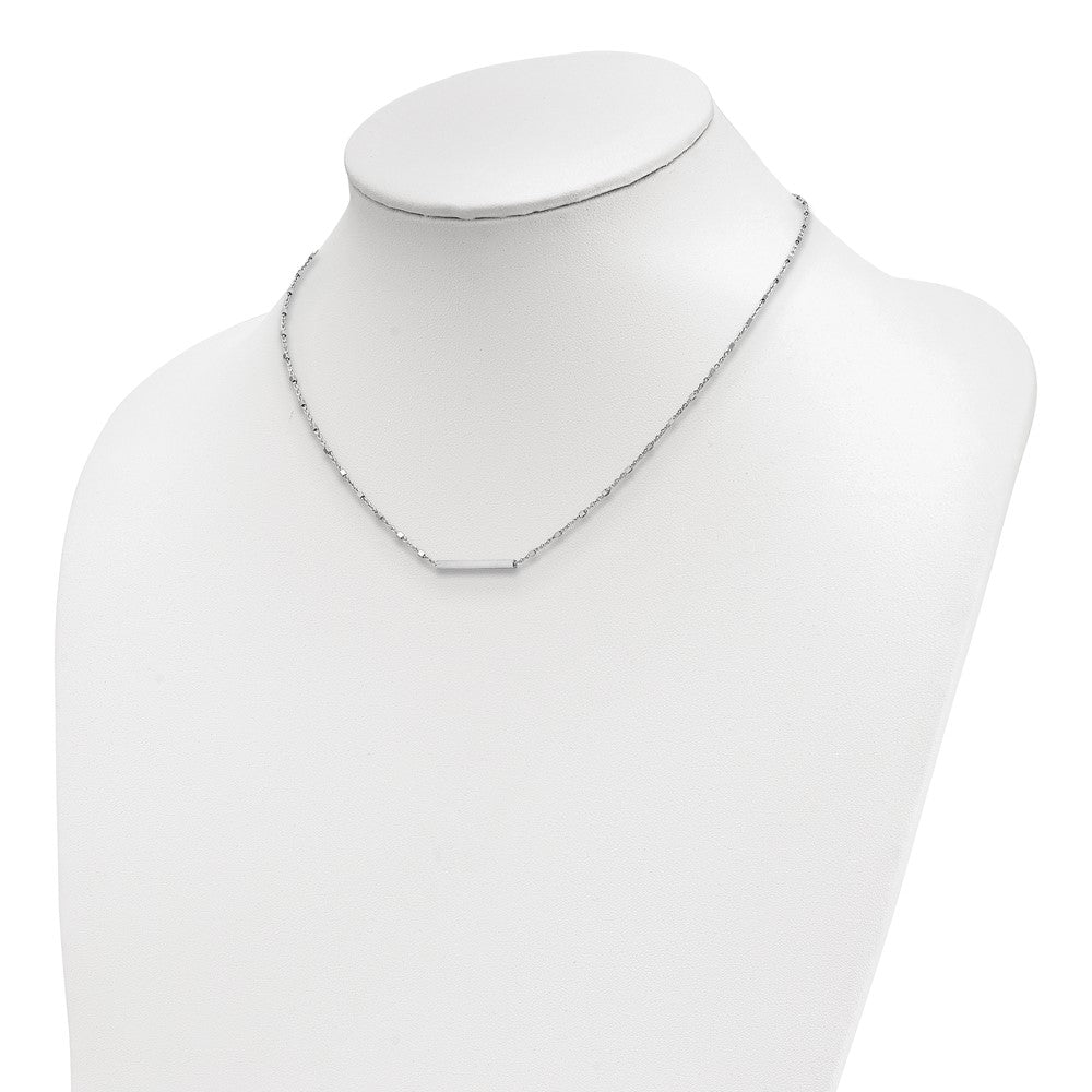Sterling Silver Rhodium-plated Polished with 1.25in ext. Necklace