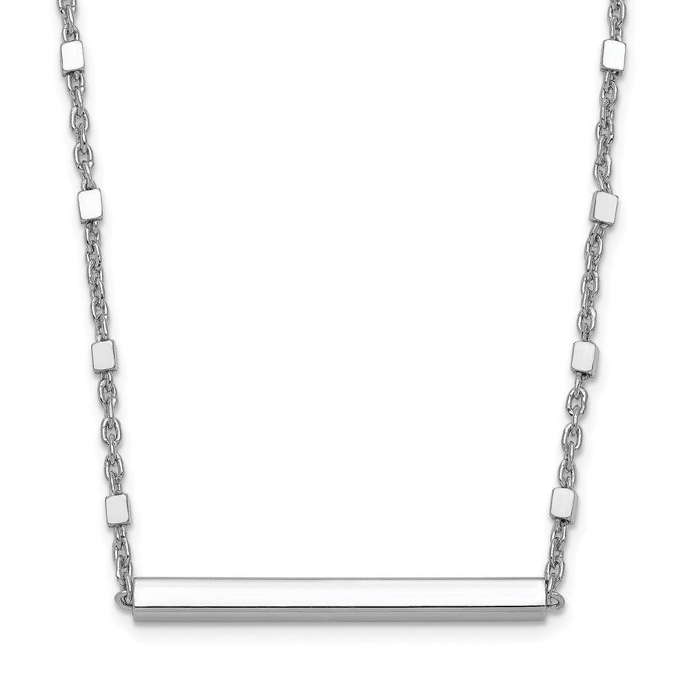 Sterling Silver Rhodium-plated Polished with 1.25in ext. Necklace
