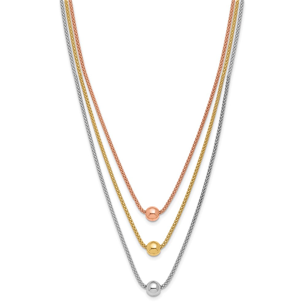 Sterling Silver Rose & Yellow Gold-plated with 2in ext. Necklace