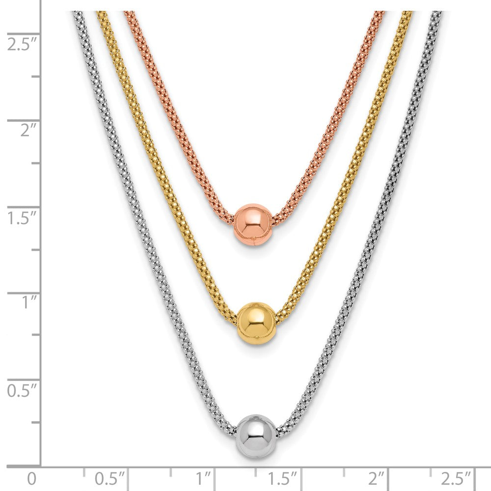 Sterling Silver Rose & Yellow Gold-plated with 2in ext. Necklace