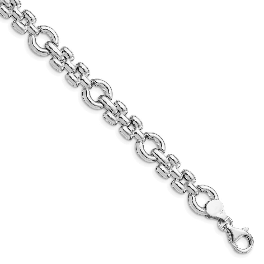 Sterling Silver Rhodium-plated Polished Link Bracelet