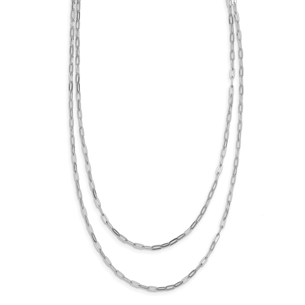Sterling Silver Rhodium-plated Multi-strand with 2in Ext. Necklace