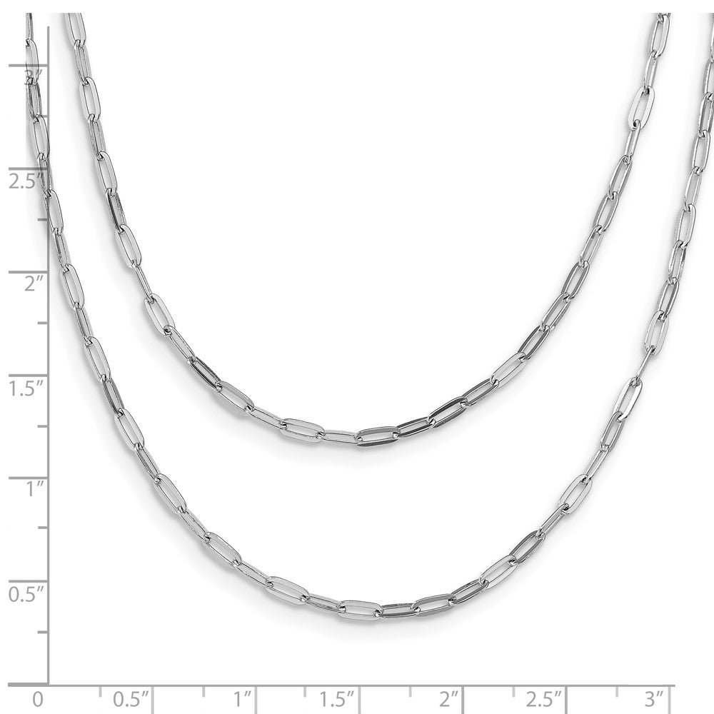 Sterling Silver Rhodium-plated Multi-strand with 2in Ext. Necklace