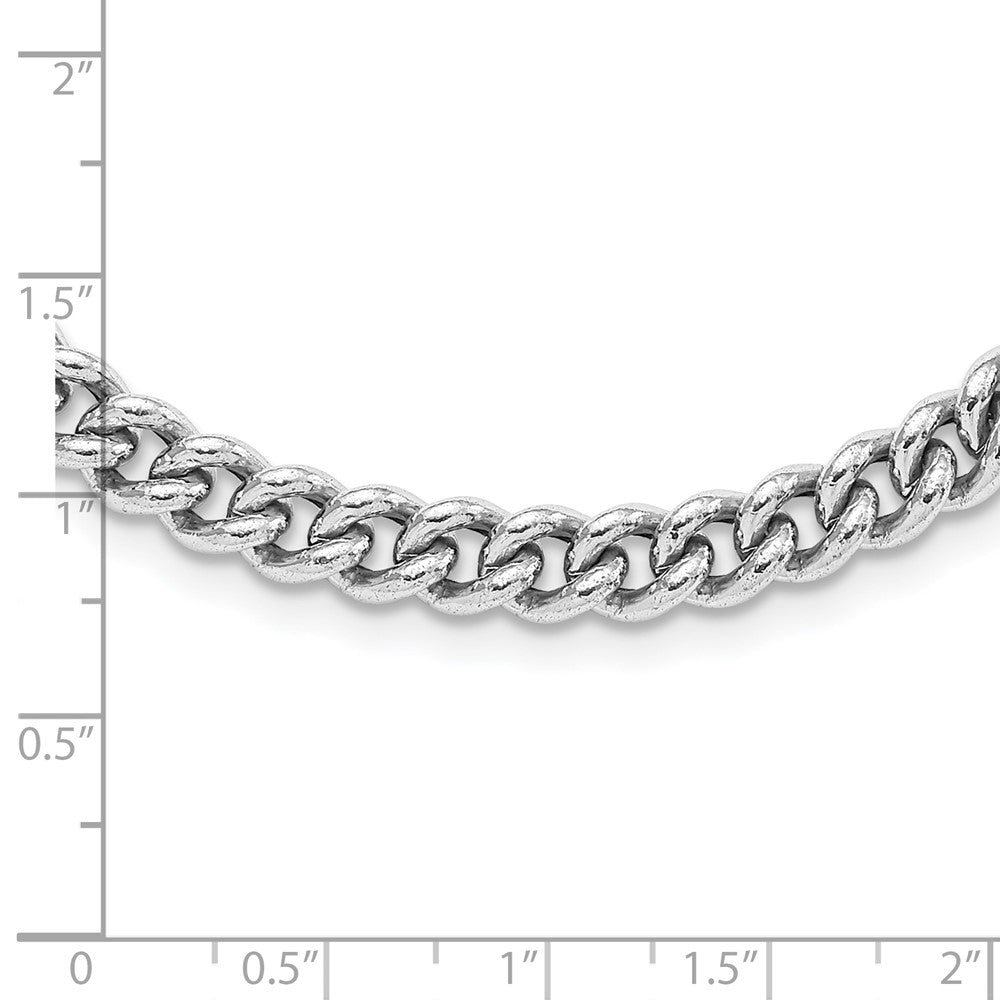 Sterling Silver Rhodium-plated and Rose gold-plated Curb Link Necklace