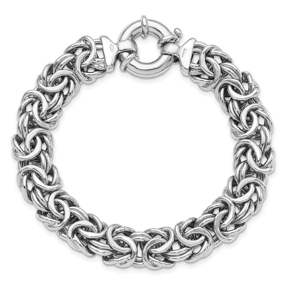 Sterling Silver Rhodium-plated Fancy Link Bracelet