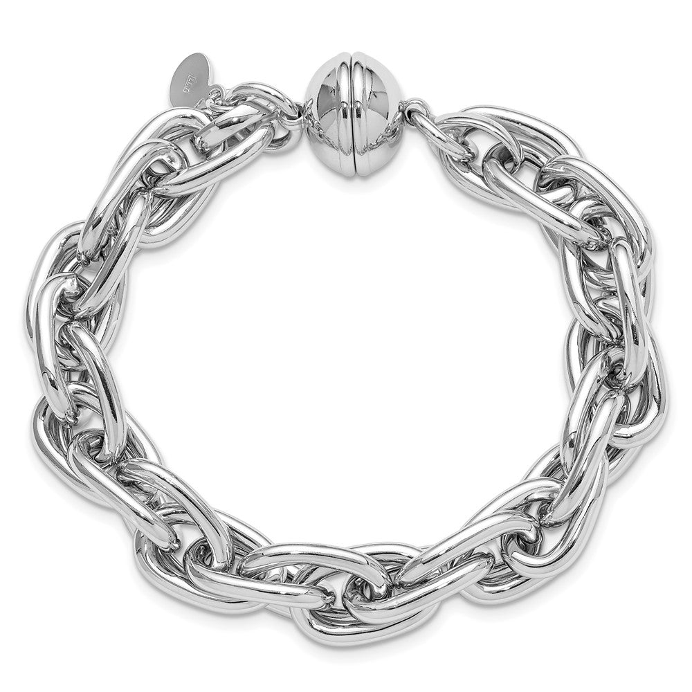 Sterling Silver Rhodium-plated 7.5in Link Bracelet