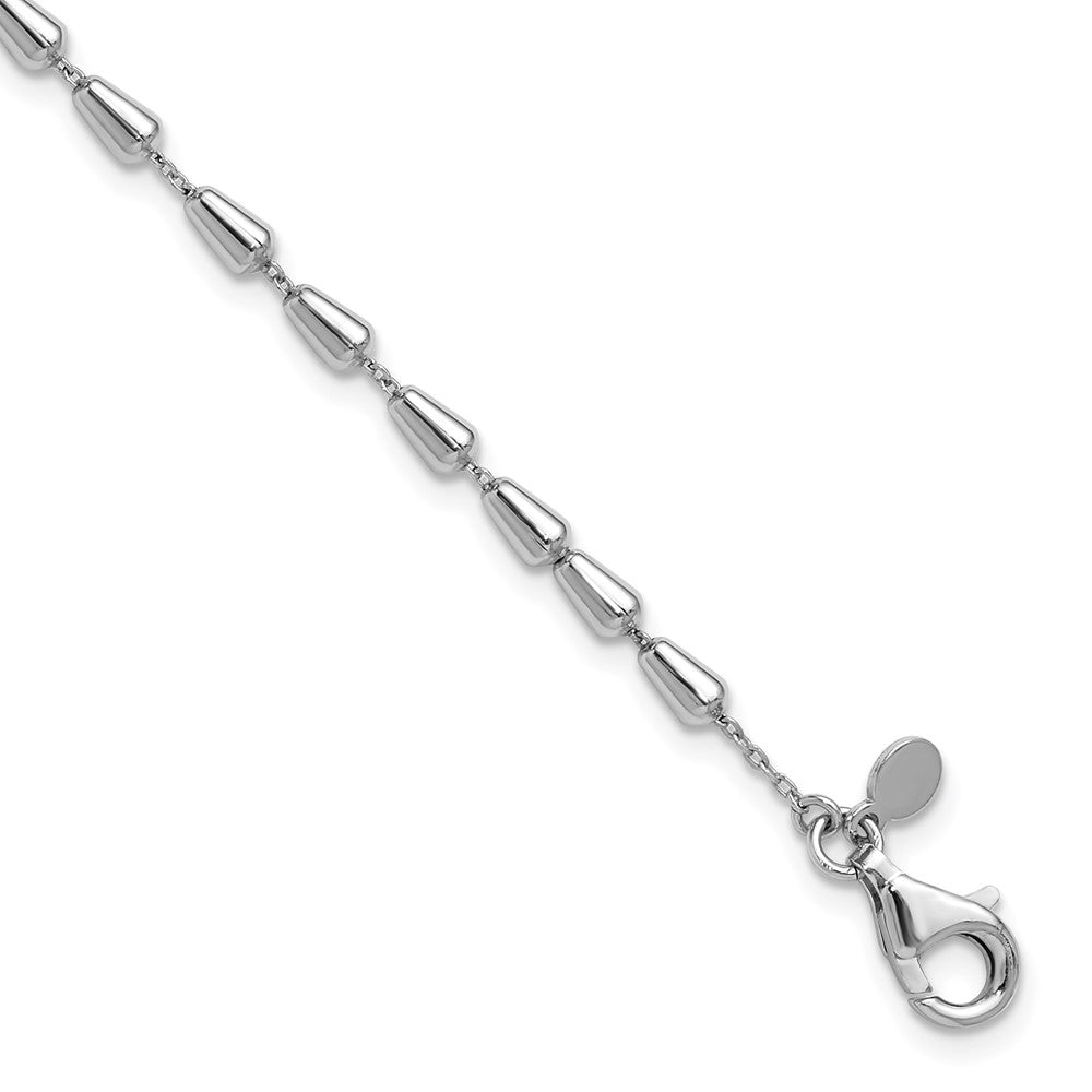 Sterling Silver Rhodium-plated Polished 7in with 1in ext. Bracelet
