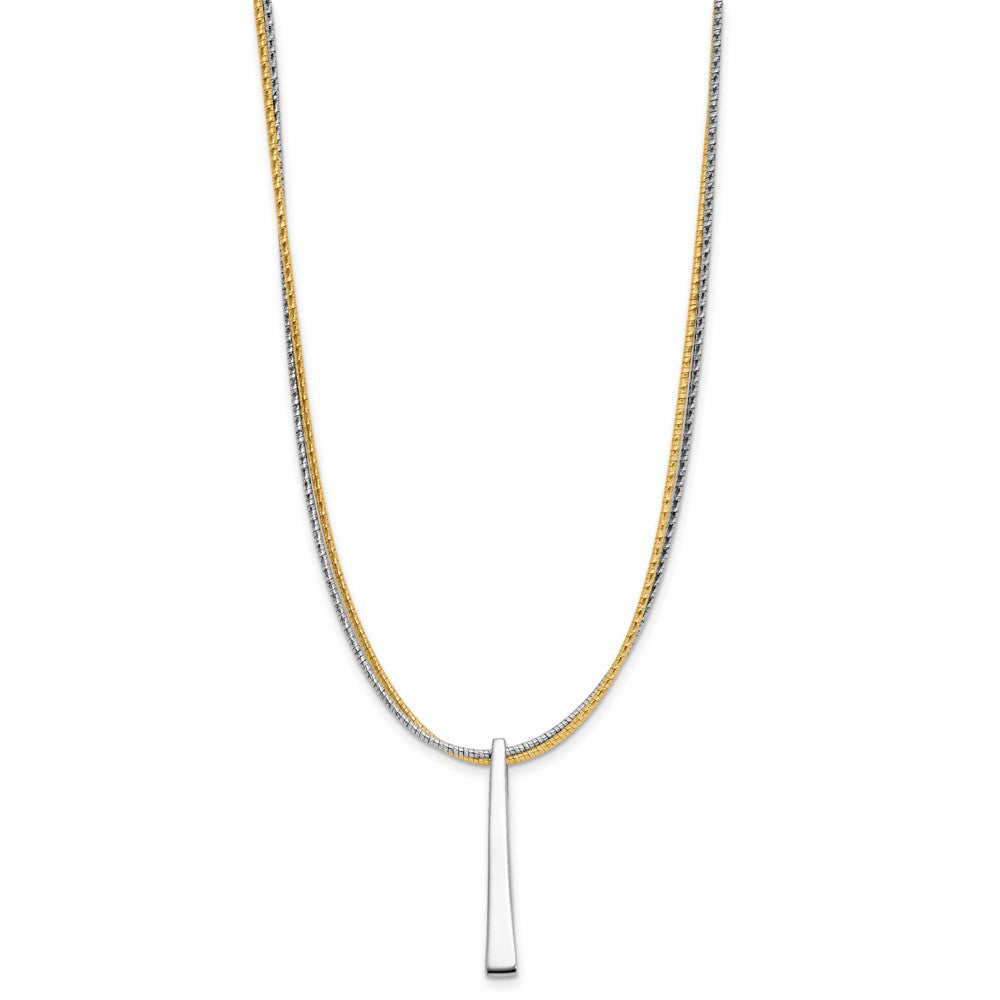 SS RH/Gold-plated 2-Wire Tapered Bar with 2in Ext. Necklace