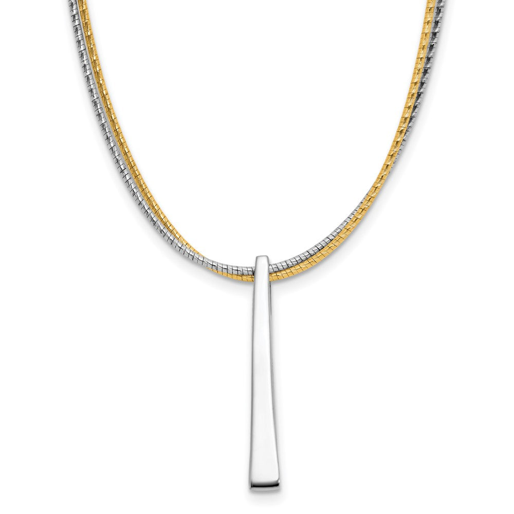 SS RH/Gold-plated 2-Wire Tapered Bar with 2in Ext. Necklace