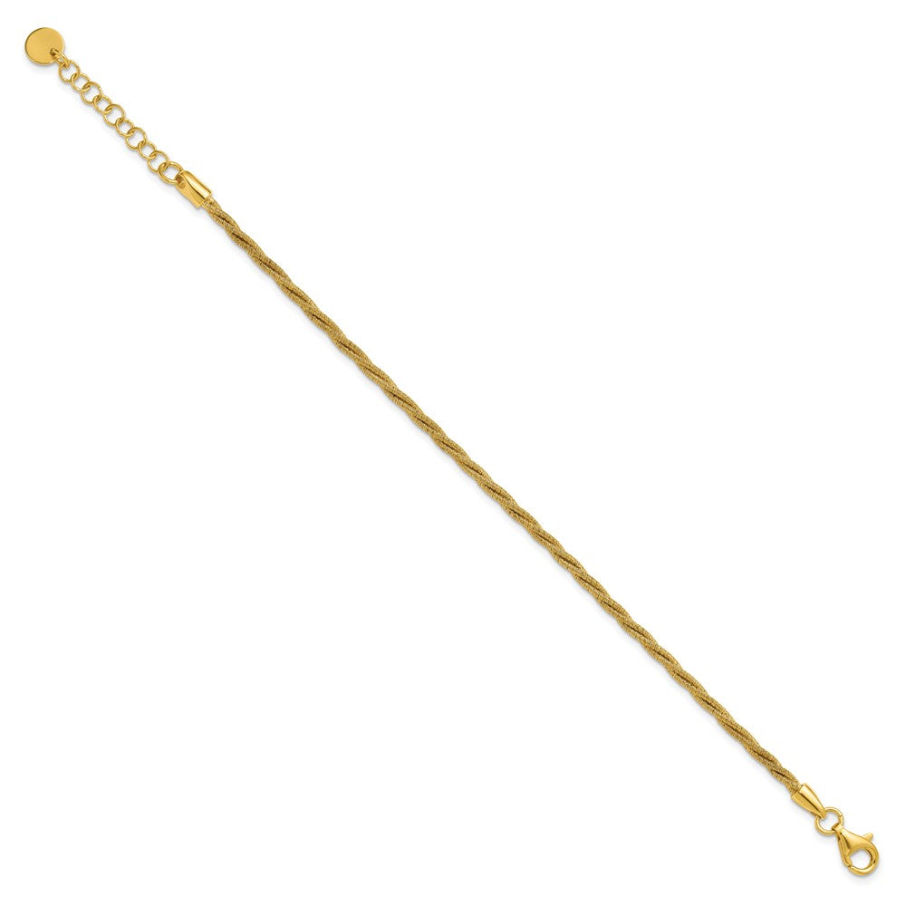SS Gold-plated Twisted Wire-wrapped with 1in Ext. Bracelet