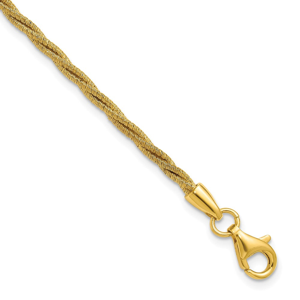 SS Gold-plated Twisted Wire-wrapped with 1in Ext. Bracelet