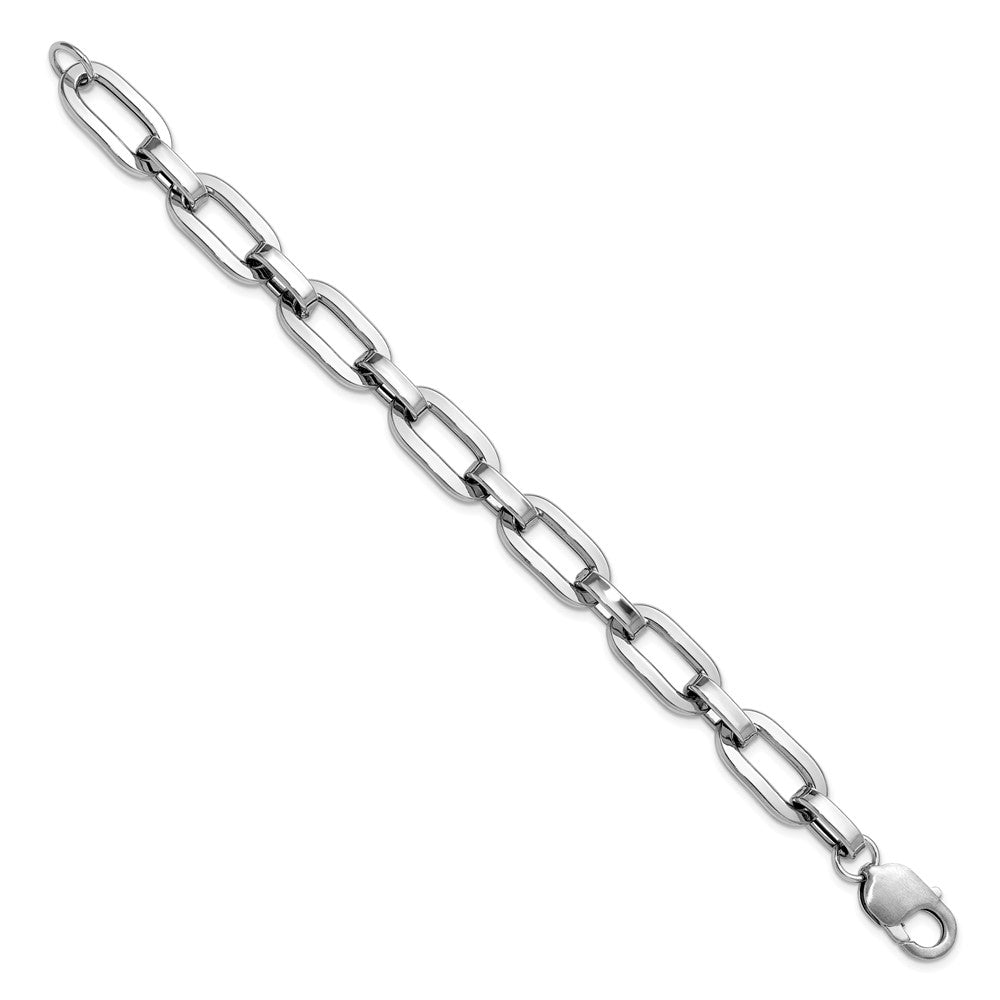 Sterling Silver Rhodium-plated 10.5mm Oval Link Bracelet