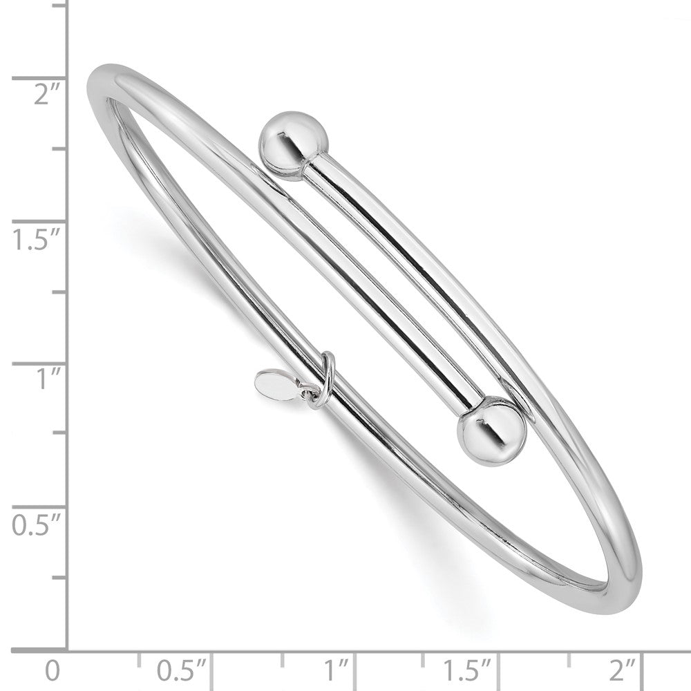 Sterling Silver Rhodium-plated Flexible Bypass Bangle