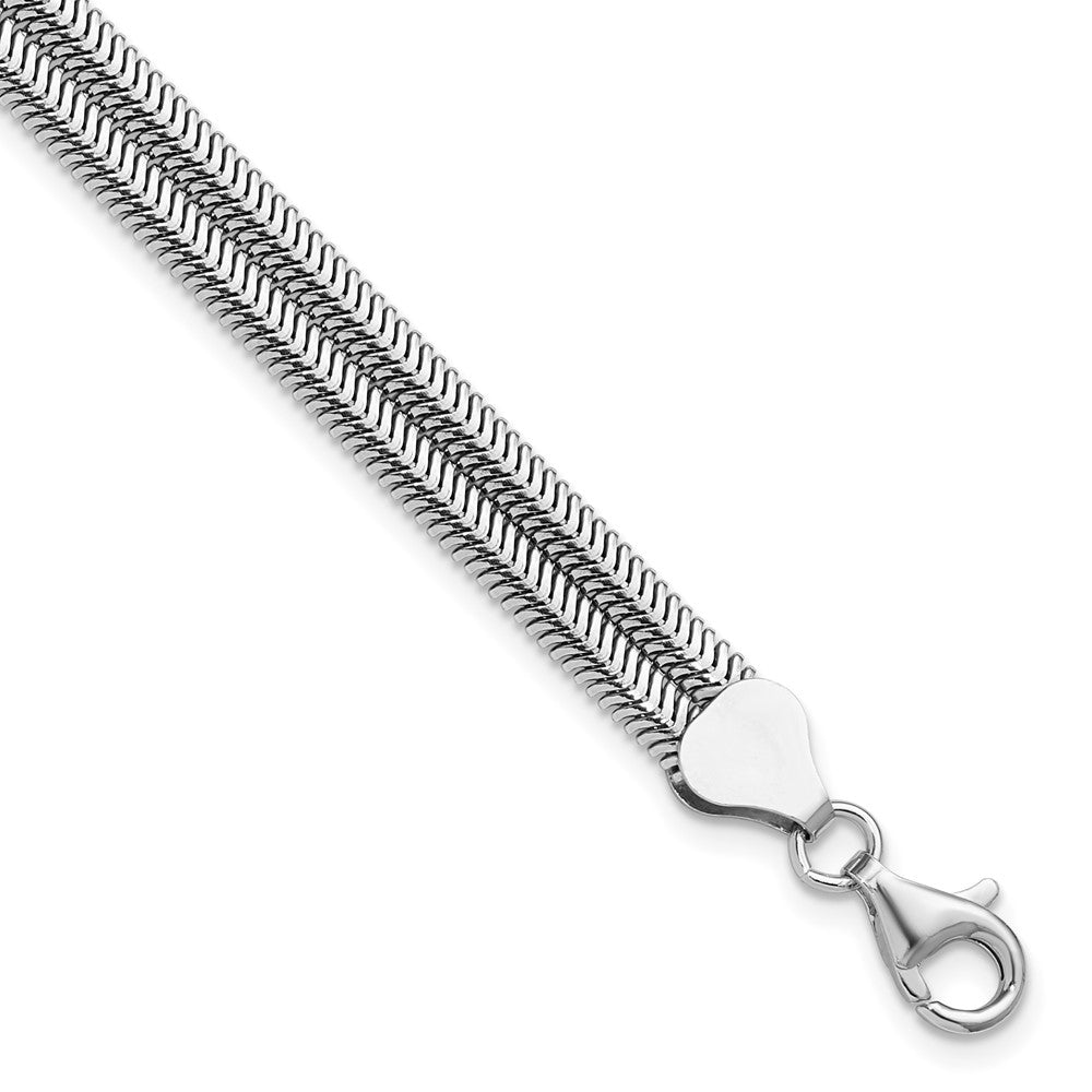 Sterling Silver RH-Plated Pol. Fancy 2-strand with 1in ext. Bracelet