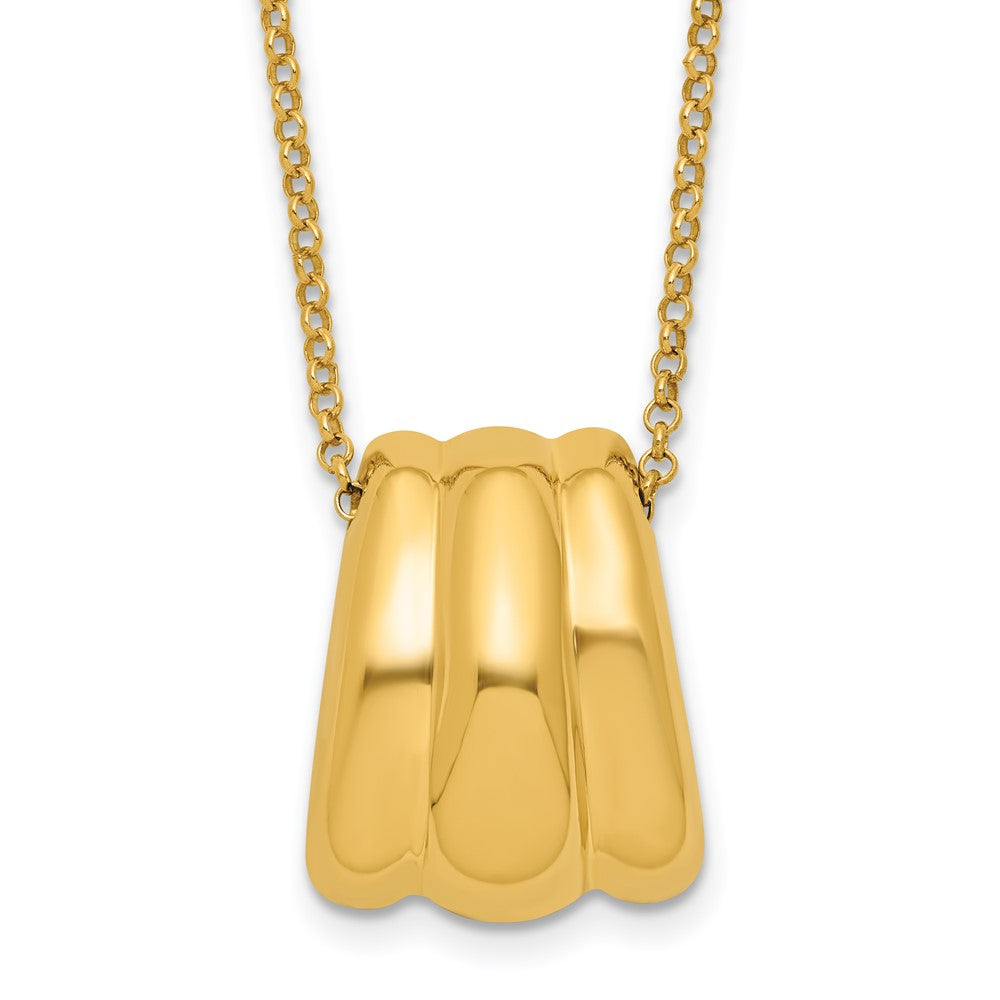 Sterling Silver Gold-tone Polished Fancy with 2in ext. Necklace