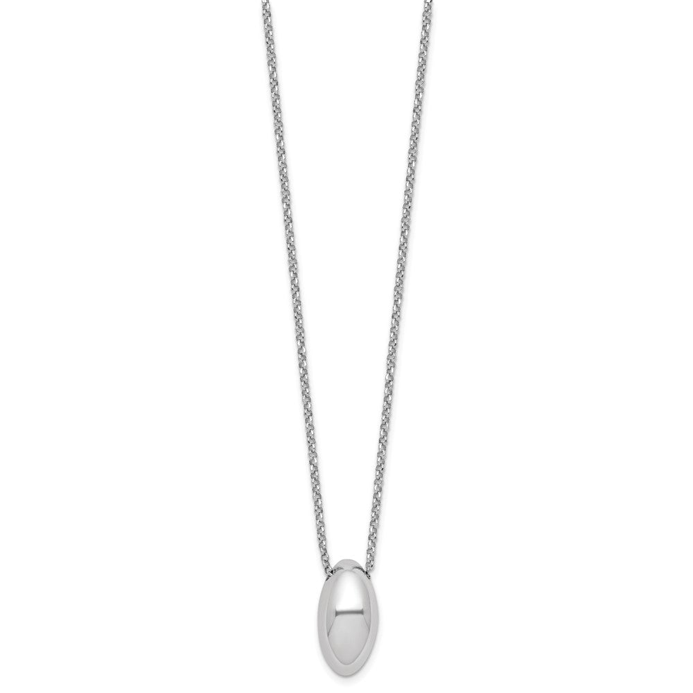 Sterling Silver Rhodium-plated Polished Fancy with 2in ext. Necklace