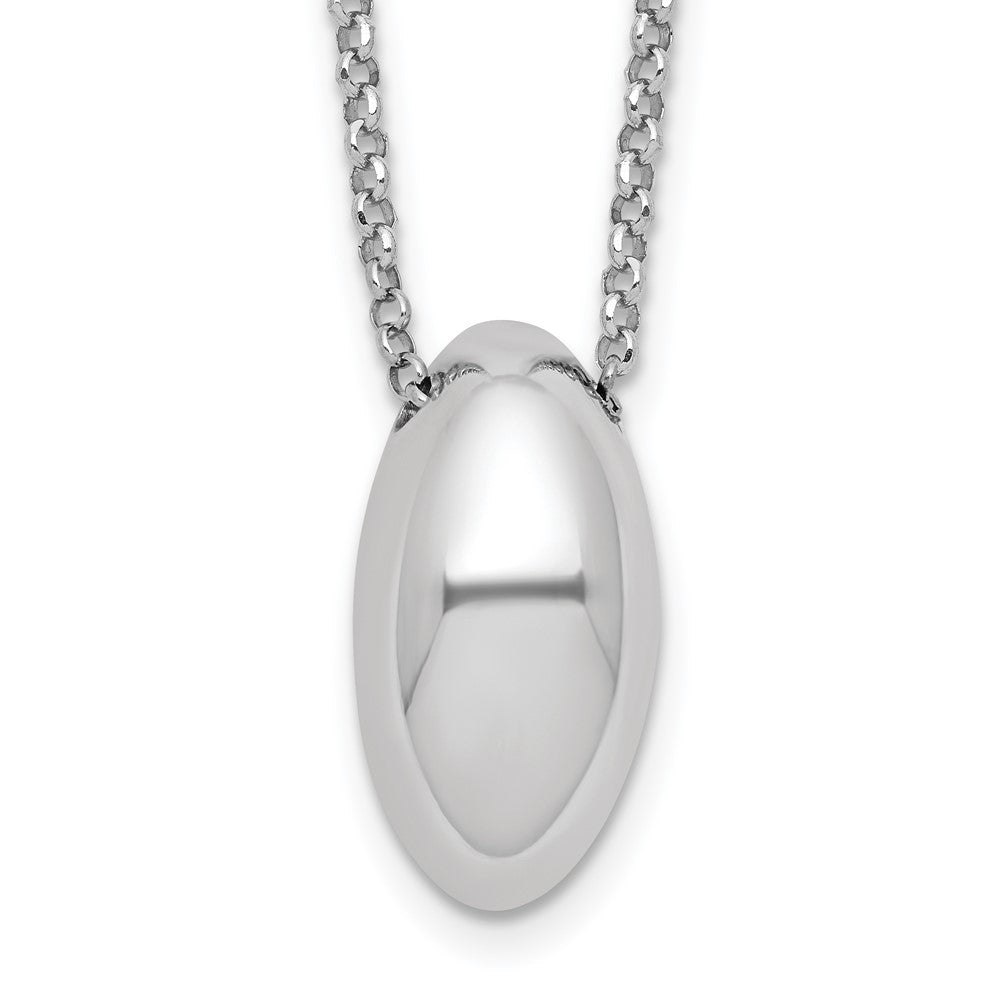 Sterling Silver Rhodium-plated Polished Fancy with 2in ext. Necklace