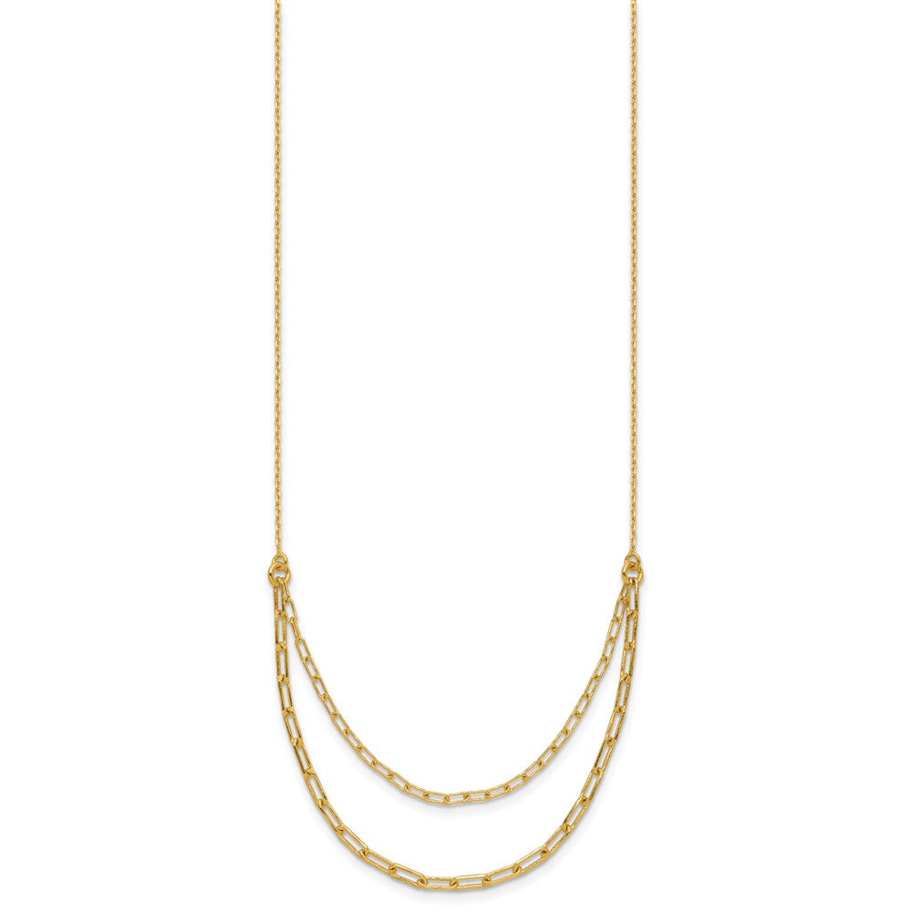 Sterling Silver Gold-plated Polished Multi-layer Link with 2in ext.