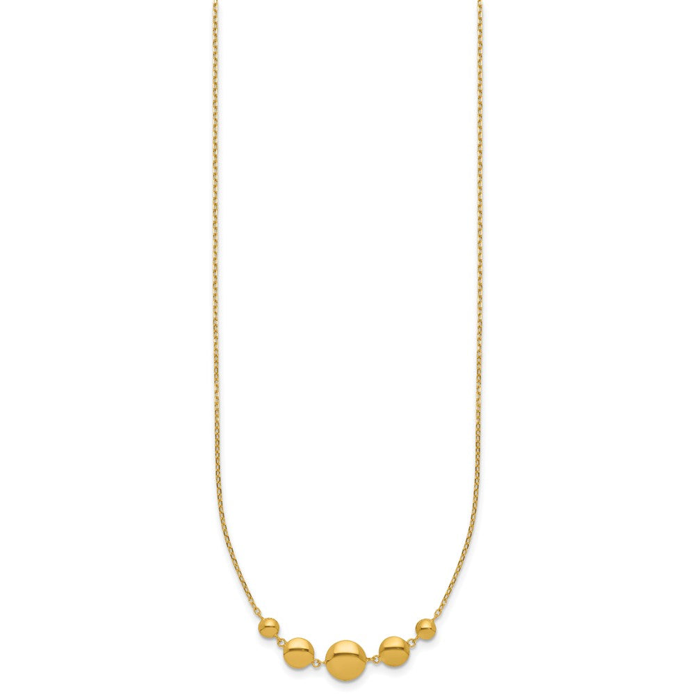 Sterling Silver Gold-tone pol. Fancy Circle with 2in ext. Necklace