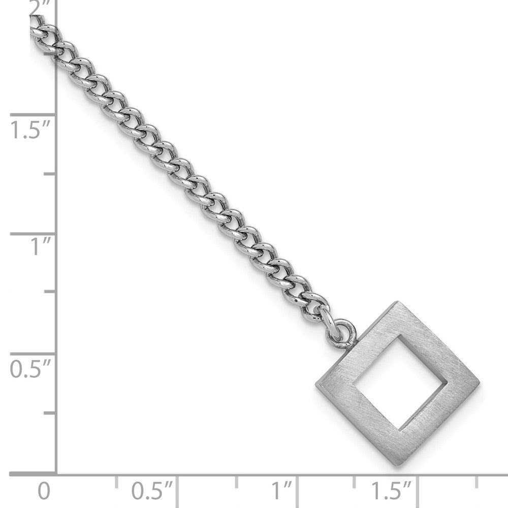 Sterling Silver Rhodium-plated Polished Fancy Toggle Bracelet