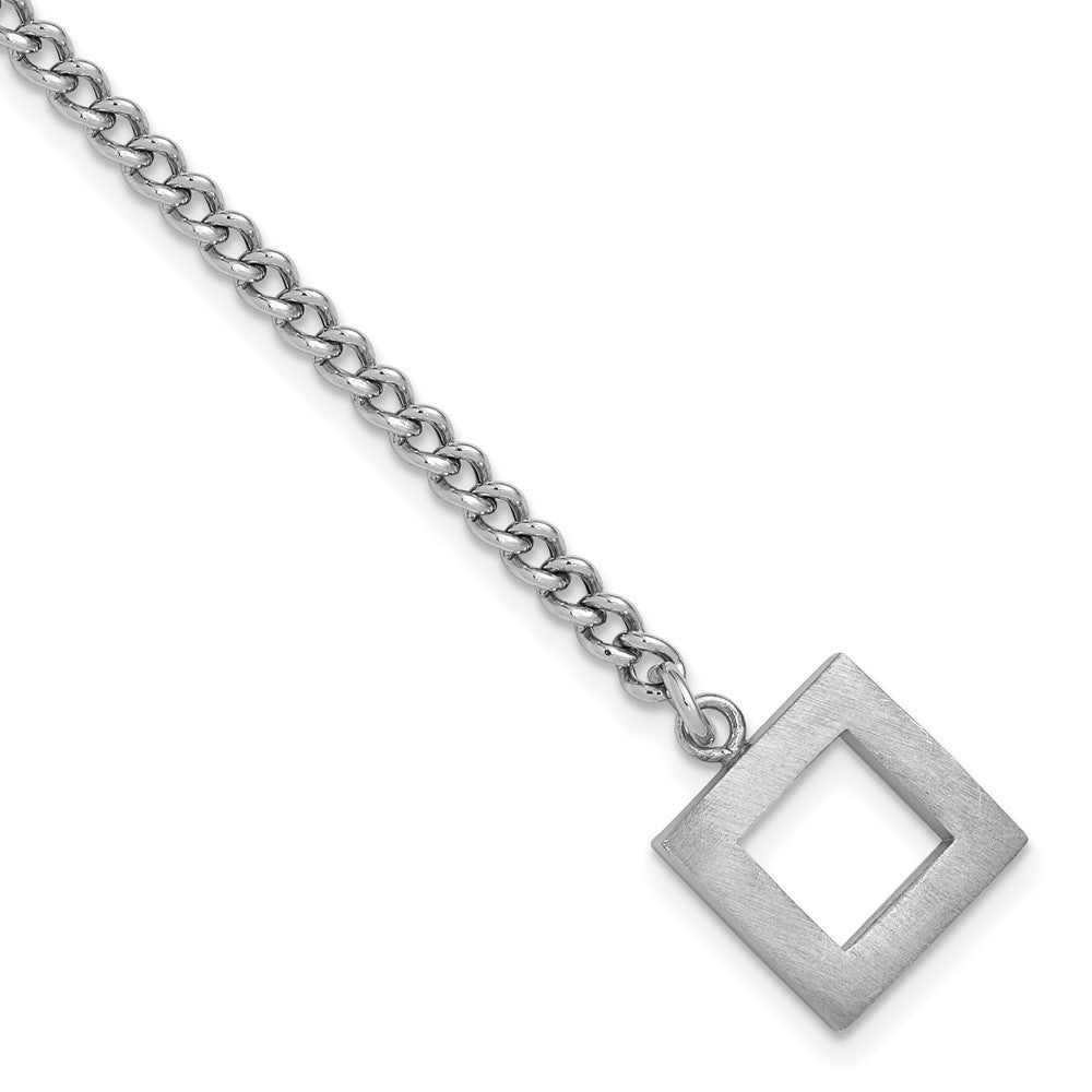 Sterling Silver Rhodium-plated Polished Fancy Toggle Bracelet