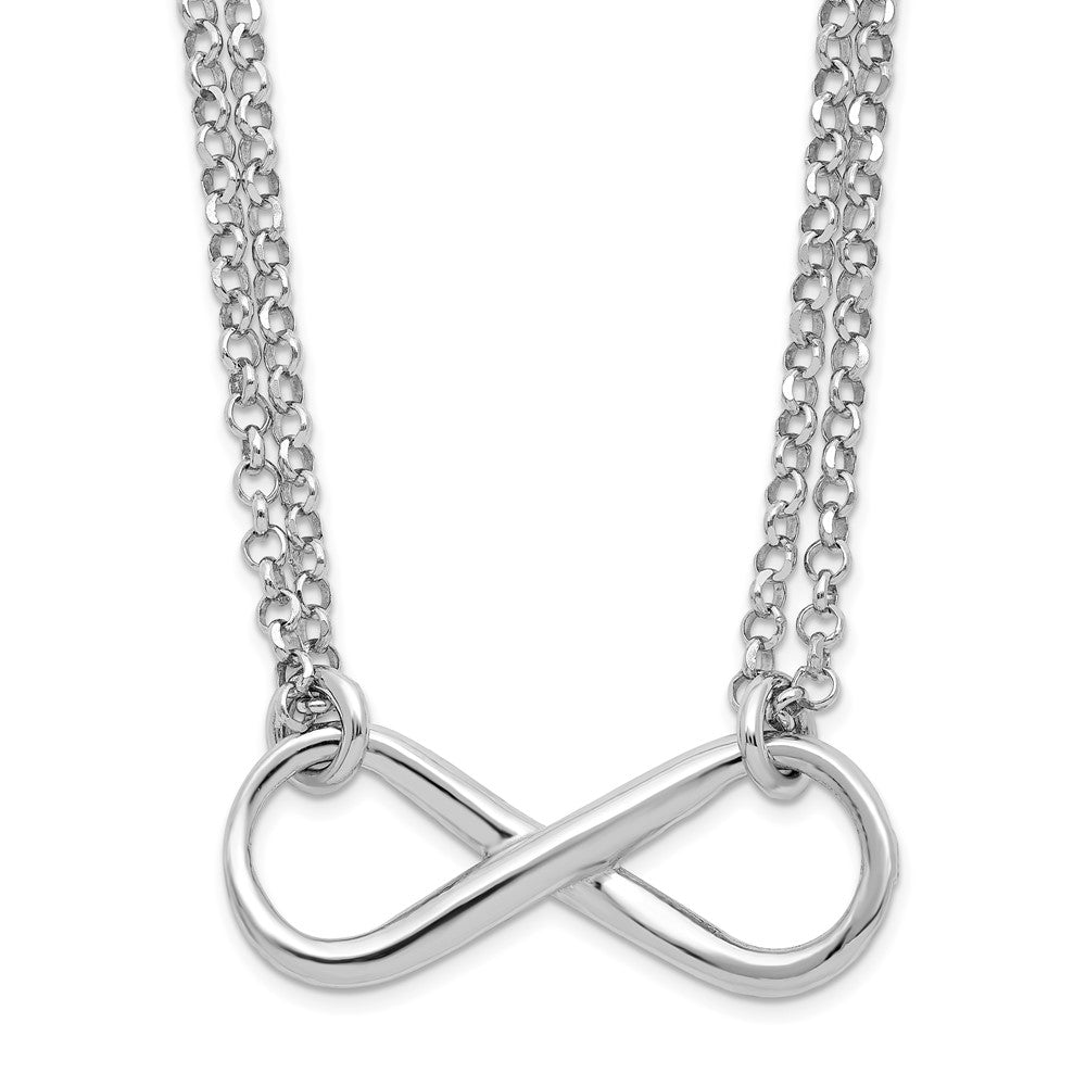 Sterling Silver Rhodium-plated Polished Infinity Symbol Necklace