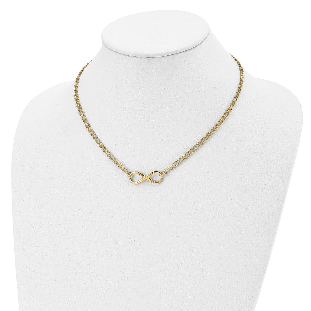 Sterling Silver Gold-plated Polished Infinity Symbol Necklace