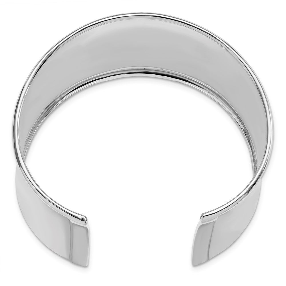 Sterling Silver Rhodium-plated Polished Slip-on Bangle