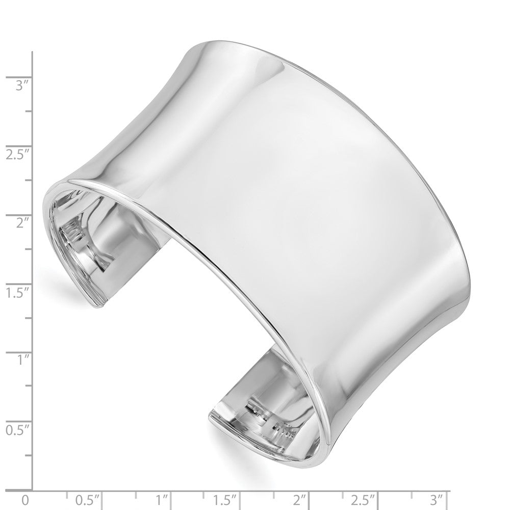 Sterling Silver Rhodium-plated Polished Slip-on Bangle