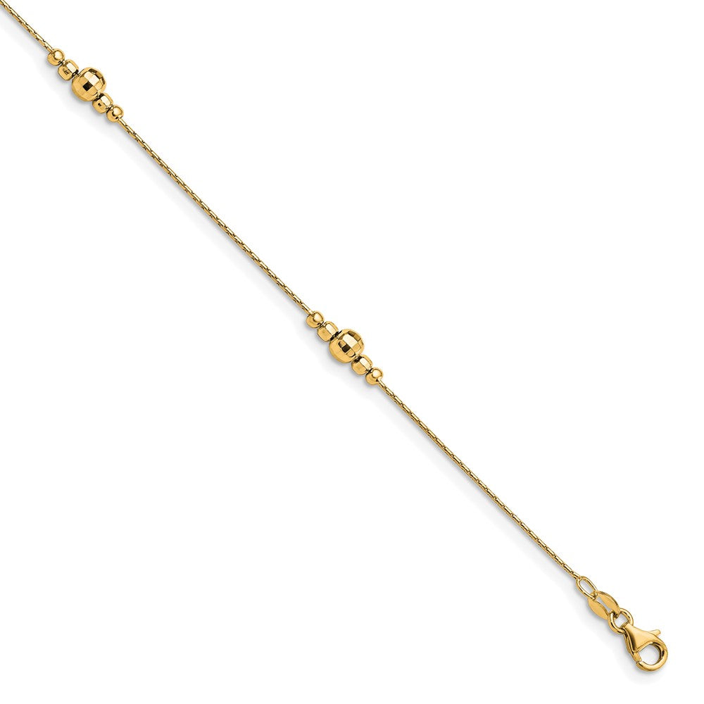 Sterling Silver Gold-plated Polished 9in Plus 1in ext. Anklet