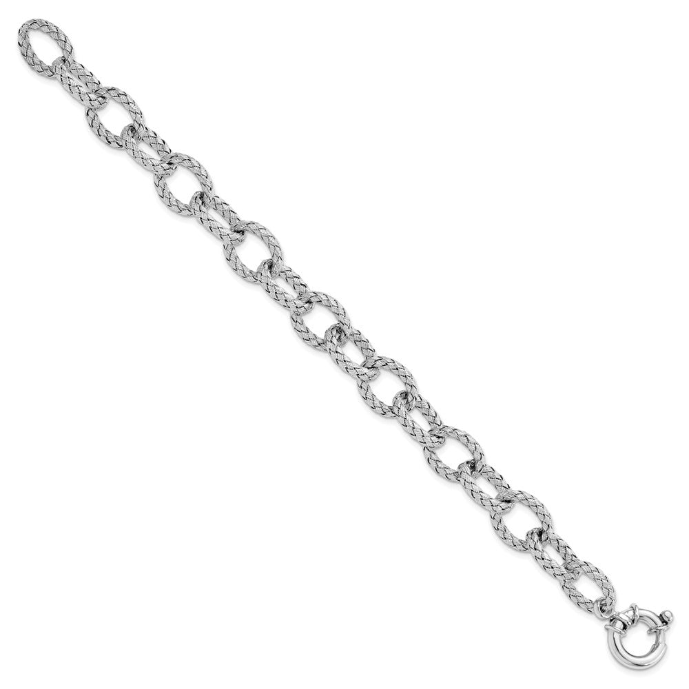 Sterling Silver Rhodium-plated Woven Link Bracelet
