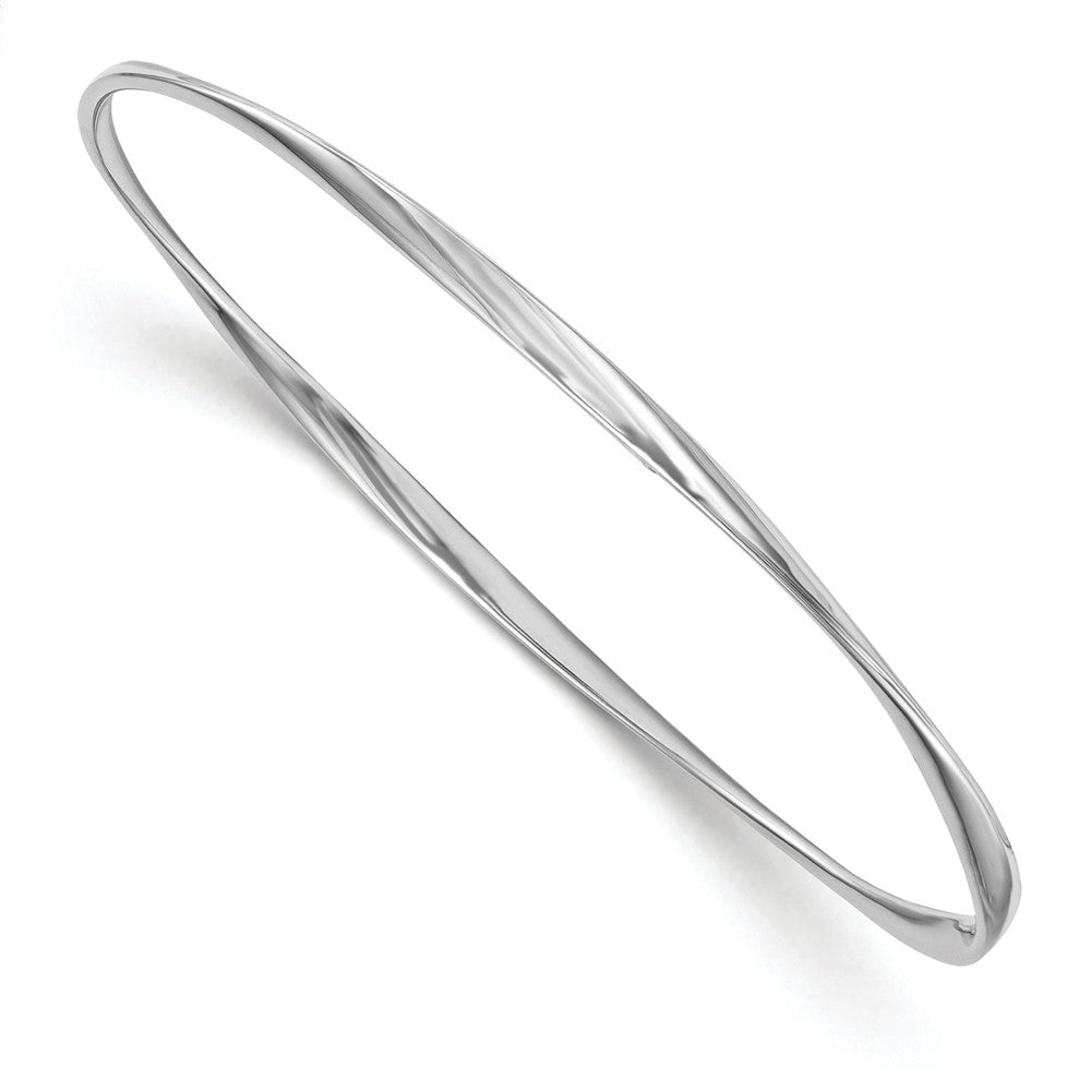 Sterling Silver Rhodium-plated Polished Twisted Bangle