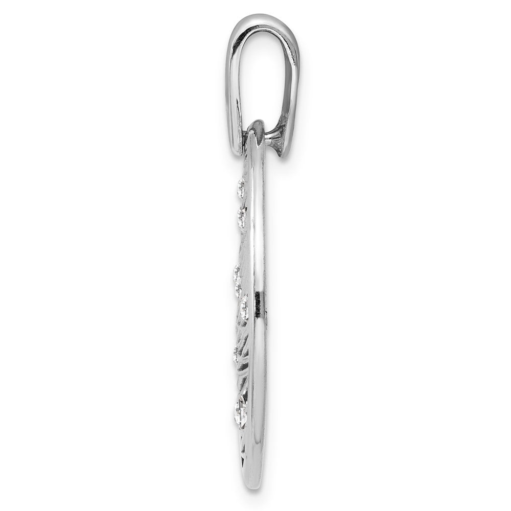 Sterling Silver Rhodium-plated Polished Preciosa Crystal Pendant