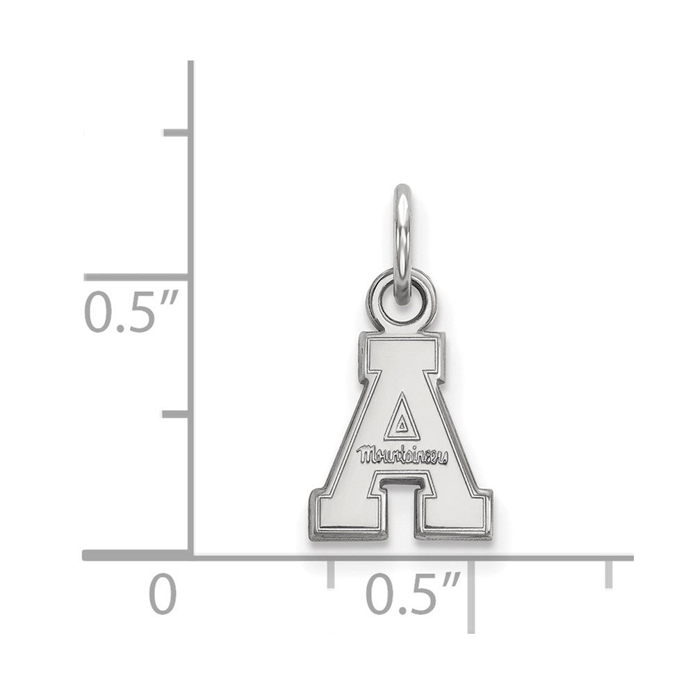Sterling Silver Rhodium-plated Appalachian State U. XS Pendant