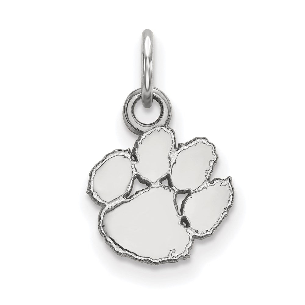 Sterling Silver Rhodium-plated Clemson University XS Pendant