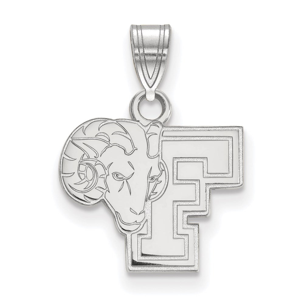 Sterling Silver Rhodium-plated Fordham University Small Pendant