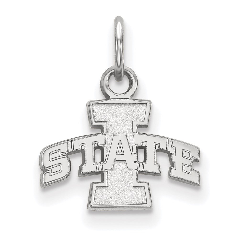 Sterling Silver Rhodium-plated Iowa State University XS Pendant