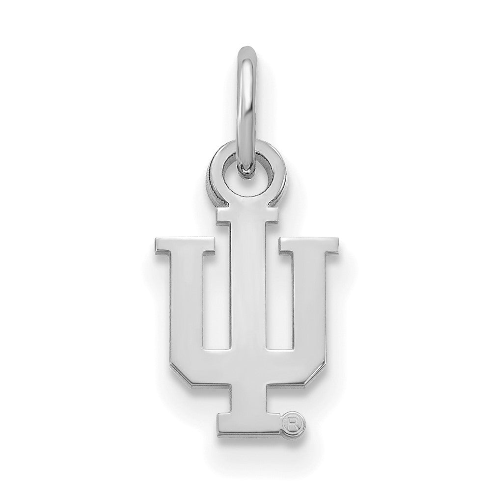 Sterling Silver Rhodium-plated Indiana University XS Pendant