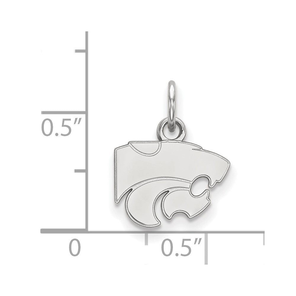 Sterling Silver Rhodium-plated Kansas State University XS Pendant