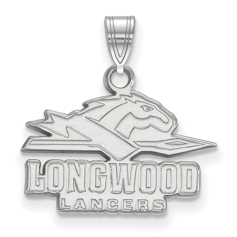 Sterling Silver Rhodium-plated Longwood University Small Pendant