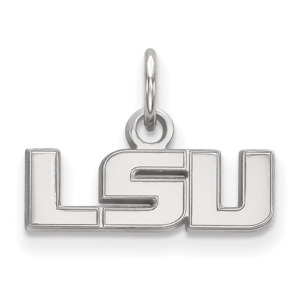 Sterling Silver Rhodium-plated Louisiana State University XS Pendant