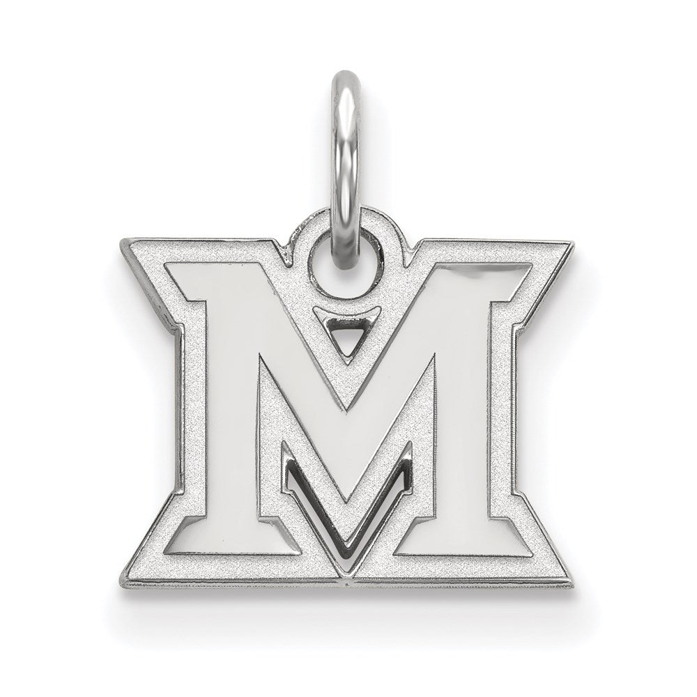 Sterling Silver Rhodium-plated Miami University XS Pendant