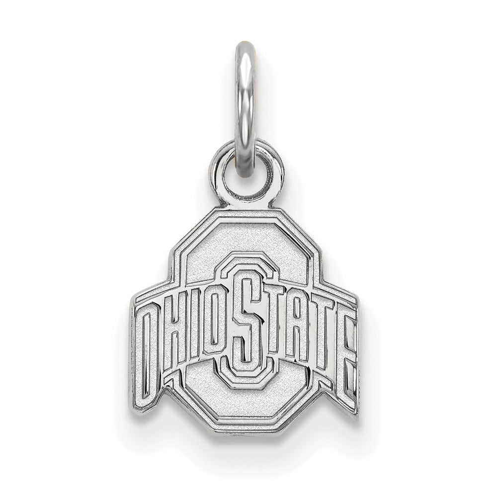Sterling Silver Rhodium-plated Ohio State University XS Pendant