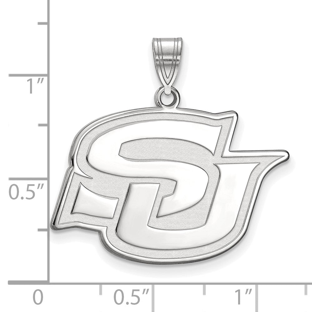Sterling Silver Rhodium-plated Southern University Large Pendant
