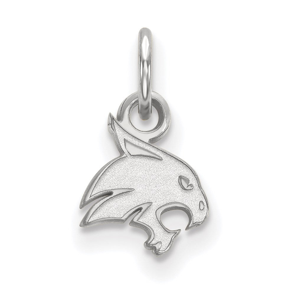 Sterling Silver Rhodium-plated Texas State University XS Pendant