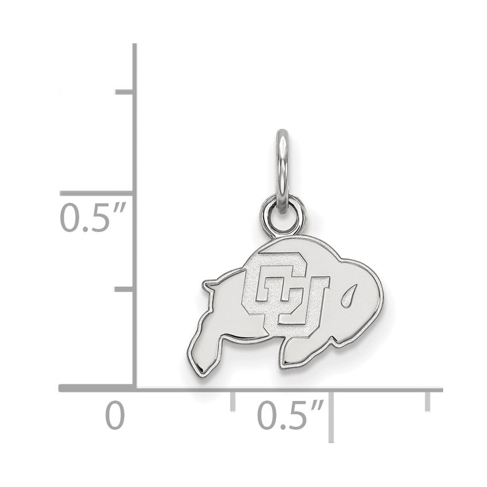 Sterling Silver Rhodium-plated University of Colorado XS Pendant