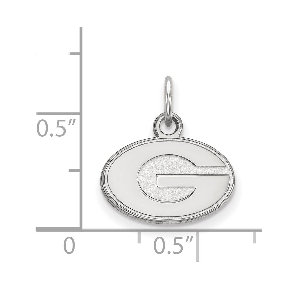 Sterling Silver Rhodium-plated University of Georgia XS Pendant